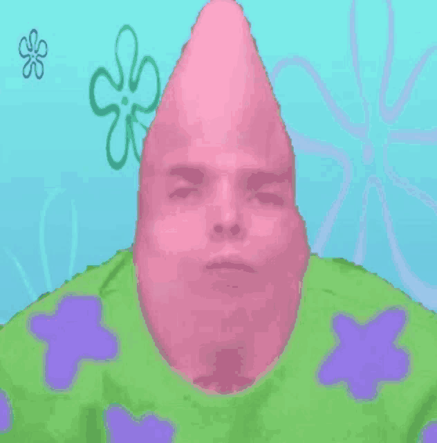 patrick star from spongebob squarepants has a pink head
