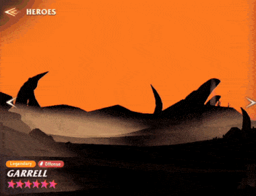 a screenshot of a video game shows a silhouette of a warrior named garrell