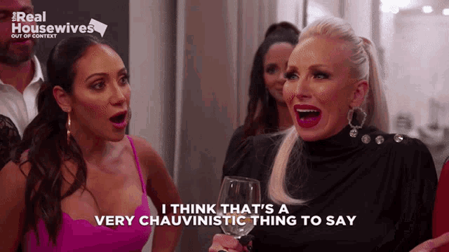 a real housewives advertisement shows two women laughing