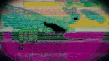 a purple and green background with a few letters on it
