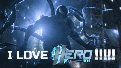 a poster that says " i love hero " on it