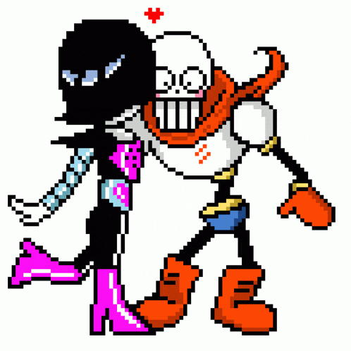a pixel art drawing of a skeleton holding a girl