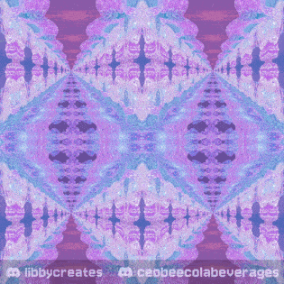 a purple and blue kaleidoscope with the words libby creates on the bottom