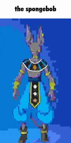 a pixel art of a rabbit with the words " the spongebob " above it