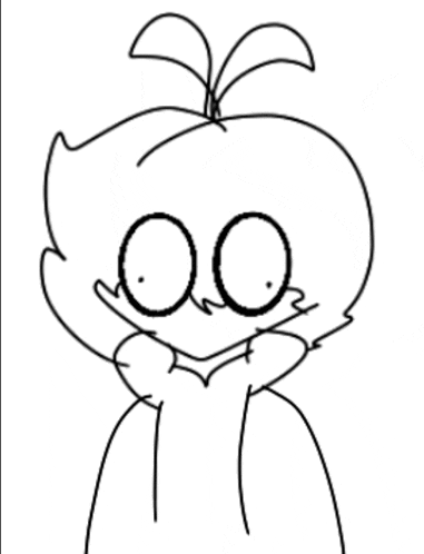 a black and white drawing of a cartoon character with circles in his eyes