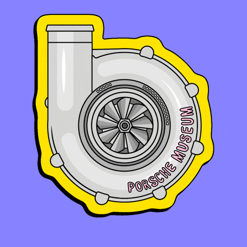 a cartoon drawing of a turbo that says porsche museum turbo