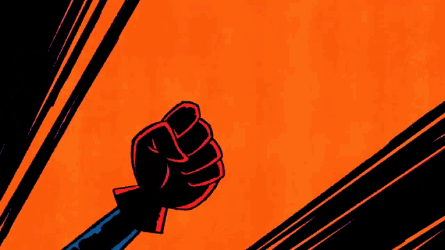 a cartoon illustration of a red boxing glove
