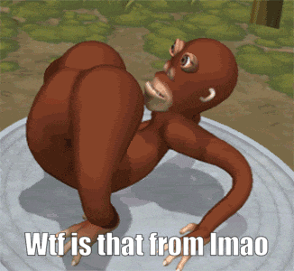 a picture of a monkey with the words wtf is that from imao
