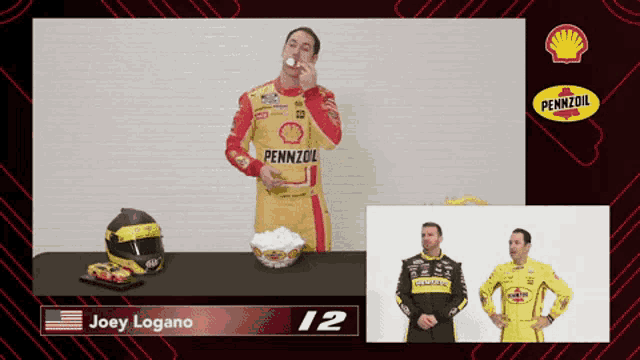 joey logano is the number 12 on this screen