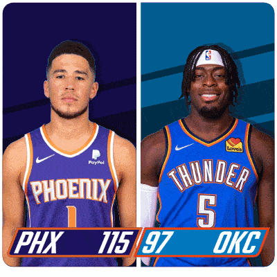 two basketball players from the phoenix and okc teams