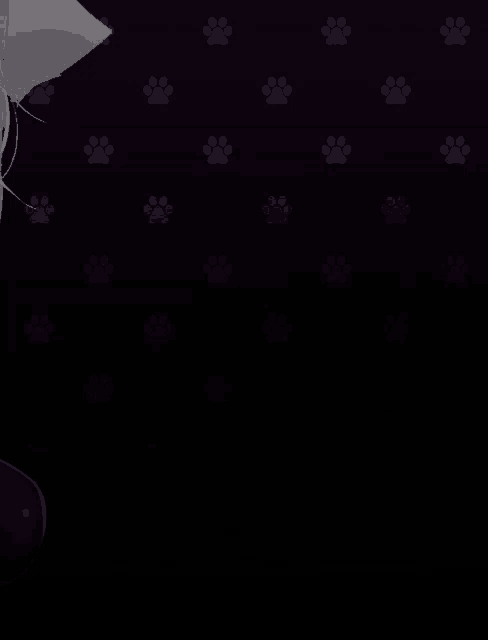 a black background with a pattern of paw prints