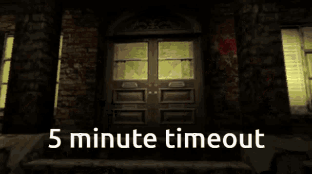 a man and a woman are walking in a hallway with the words 5 minute timeout written below them