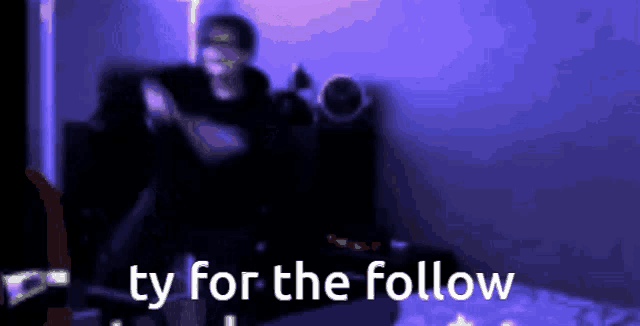 a purple background with the words ty for the follow in white