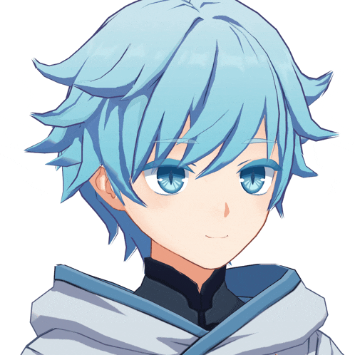 a close up of a person 's face with blue hair