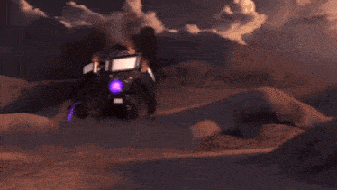 a robot with a purple light coming out of it