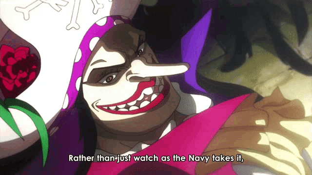 a cartoon character with the words " rather than just watch as the navy takes it " on the bottom