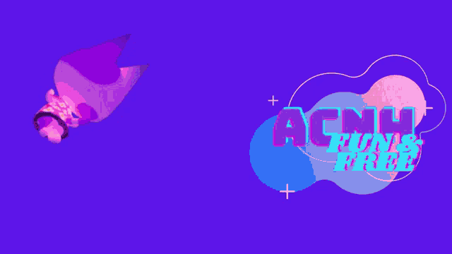 a purple background with a cat and the words acnh bonus free on it