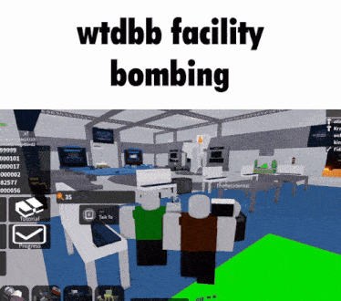a screenshot of a video game with the words wtdbb facility bombing