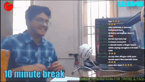 a 10 minute break is advertised on a screen