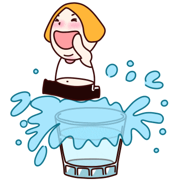 a cartoon of a woman in a bucket of water with foreign writing