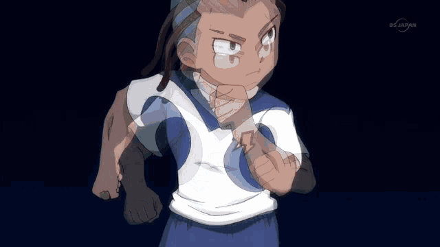 a soccer player with a lightning bolt on his shirt kicking a ball