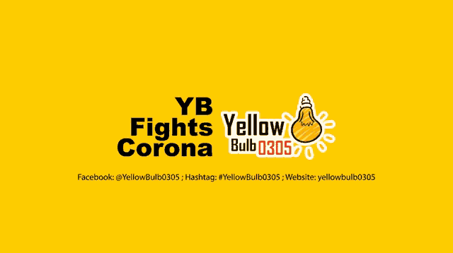 a poster that says yb fights corona with many hands and hearts
