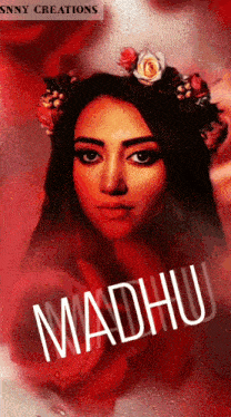 a painting of a woman with the name madhu written on it