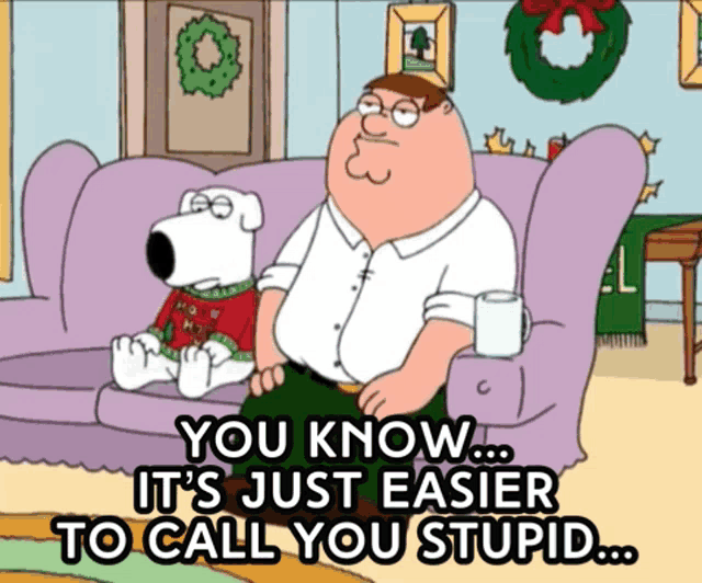 a cartoon of peter griffin and brian sitting on a couch