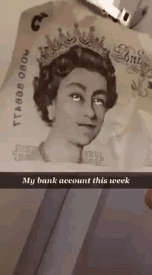 a drawing of queen elizabeth ii on a one pound note