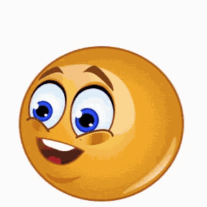 a cartoon smiley face with blue eyes and a bandage on it 's head
