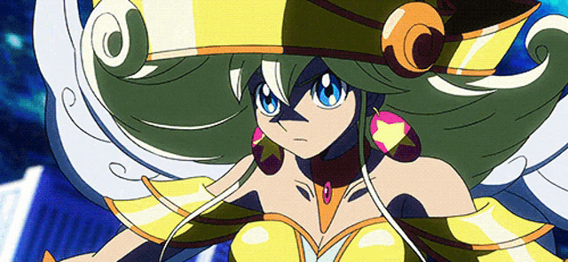 a close up of a cartoon character wearing a hat and wings
