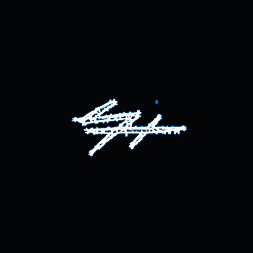 a black background with a white outline of the letter s.