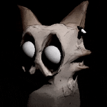 a cartoon drawing of a skull with white eyes