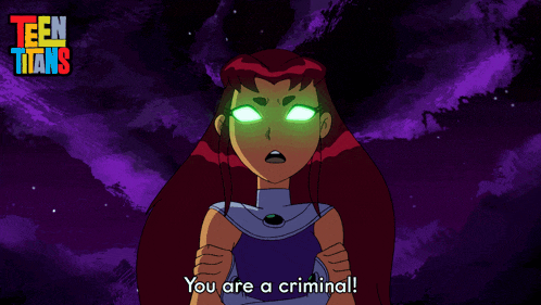 a cartoon of starfire from teen titans with green eyes