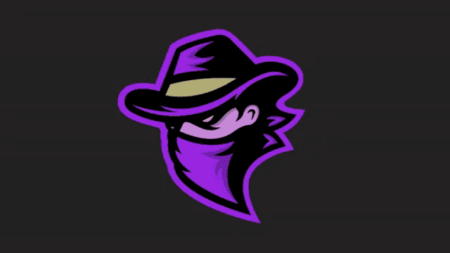 a cartoon character with a purple hat and a purple scarf