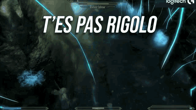 a screen shot of a video game with the words t 'es pas rigolo on it