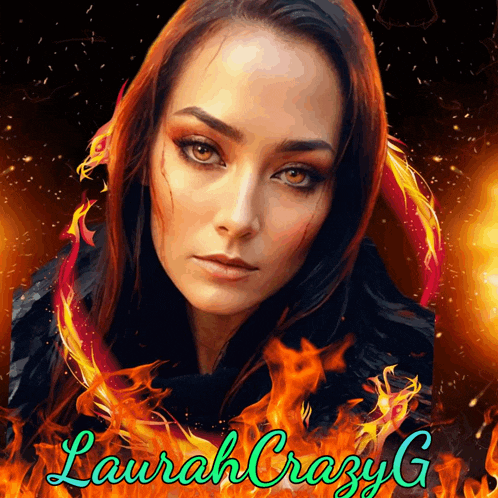 a painting of a woman with the name laurah crazy g on the bottom
