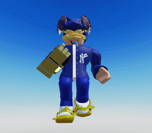 a cartoon character wearing a ny yankees shirt