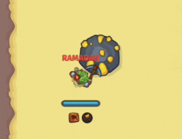 a cartoon drawing of a rock with the word ramadan above it