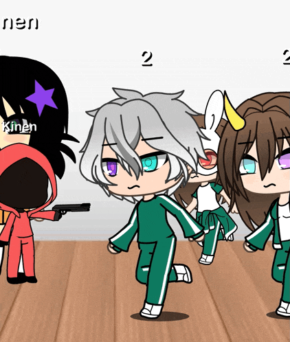 a cartoon character with the number 2 on the wall