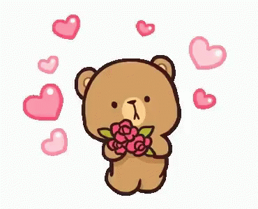 Rose Cute GIF - Rose Cute Bear GIFs
