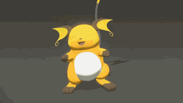 a yellow and brown animal with a white belly and wings