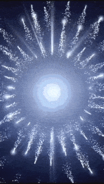 a fireworks display with a blue background and white sparkles