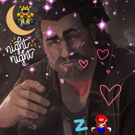 a pixel art of a man holding a glass of wine with the words night night written above him