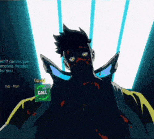 a cartoon character with a sign that says call in front of him