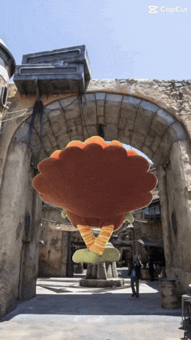 a cartoon of a turkey flying through an archway with the caption copcut