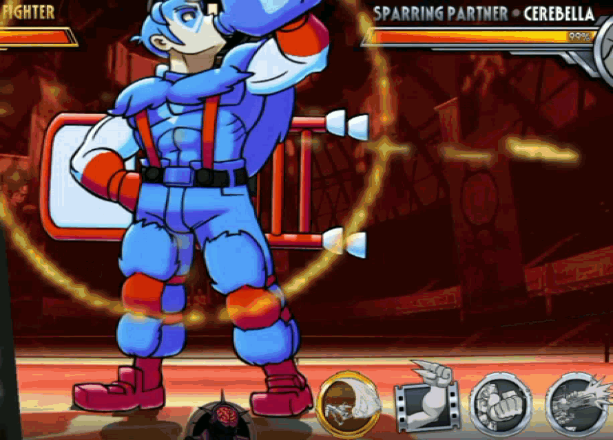a cartoon of a man in a superhero costume with the word fighter on the bottom right