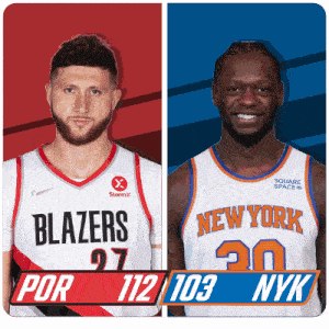 Portland Trail Blazers (112) Vs. New York Knicks (103) Post Game GIF - Nba Basketball Nba 2021 GIFs