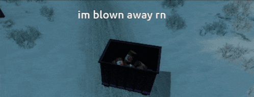 a large explosion with the words im blown away written above it