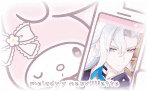 a drawing of a man taking a picture of himself with the words melodyy neuvillette written below him